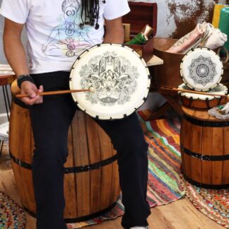 Tambour chamanique avec deux baguettes - 30 cm